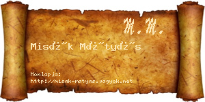 Misák Mátyás névjegykártya